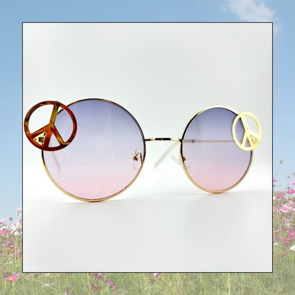 Give Peace A Chance Hippie Sunglasses - Picture 1 of 8